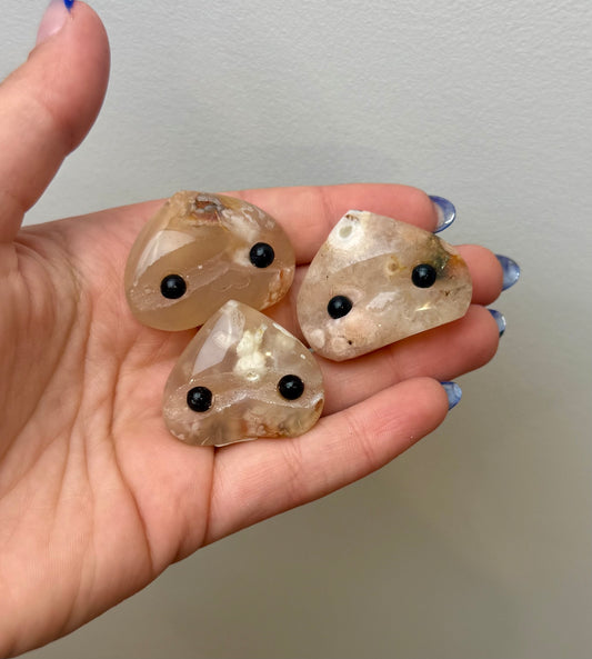 Flower agate pebble pets