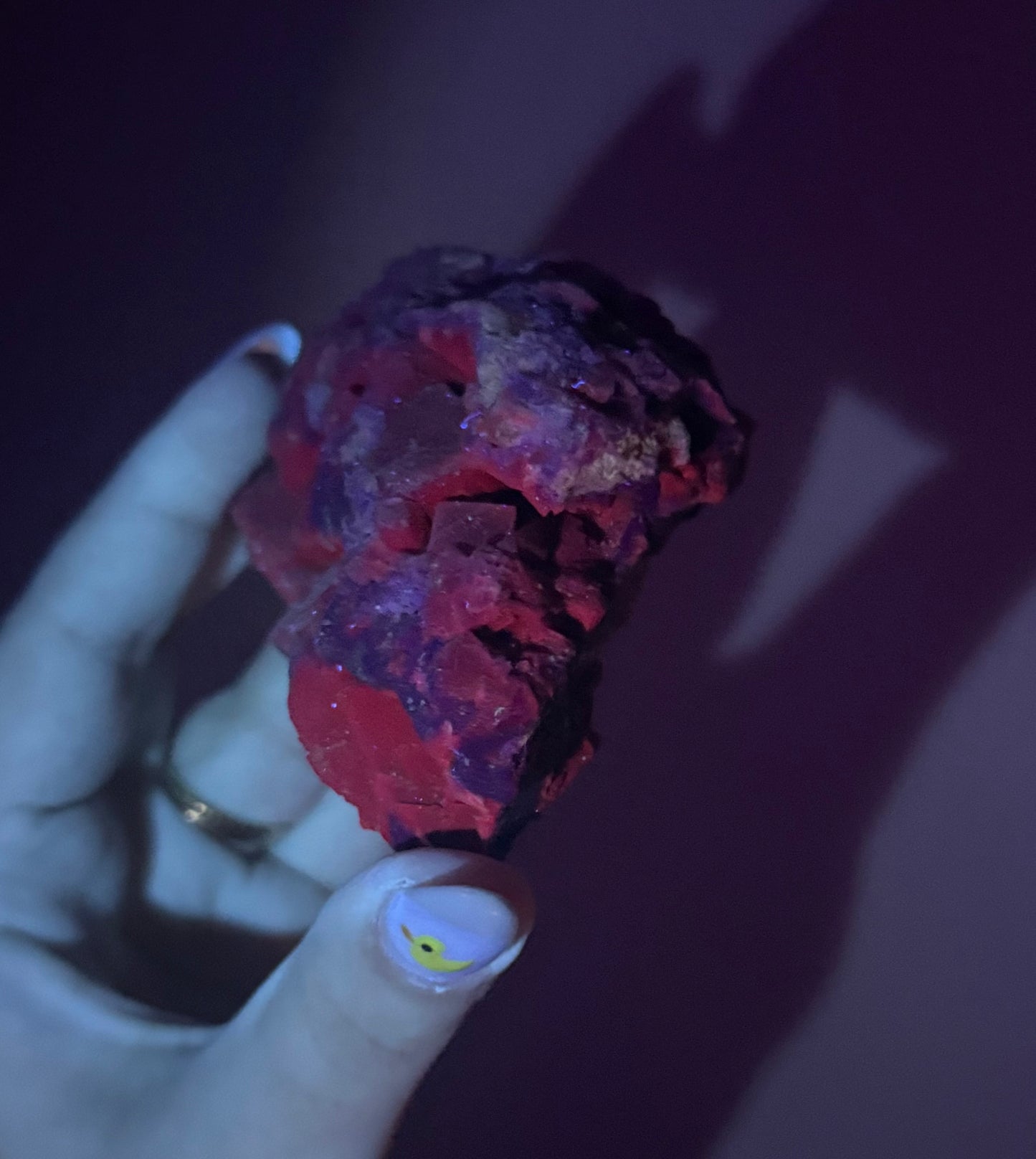 Black rose fluorite specimen