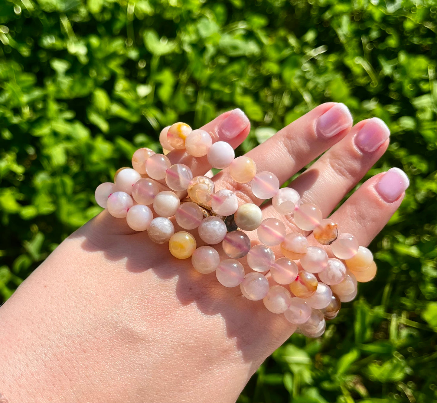 Flower agate bracelets