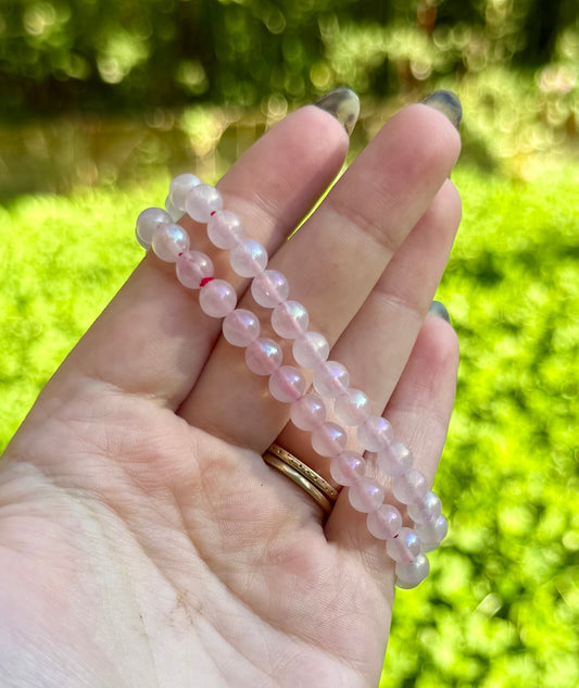 6mm aura rose quartz bracelets