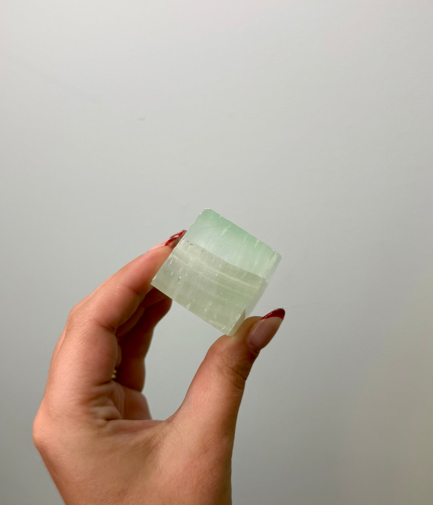 Pistachio calcite cube