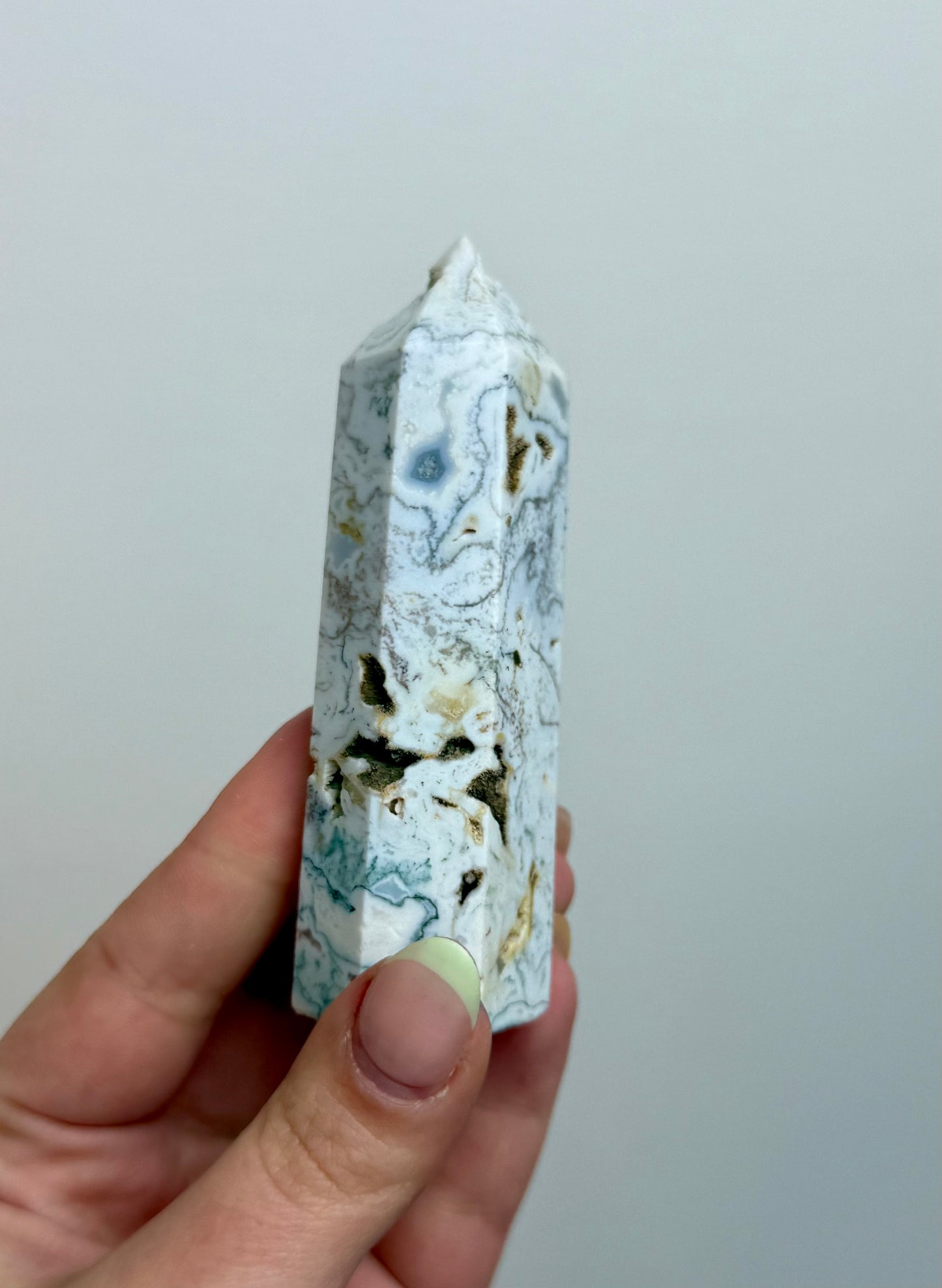Pastel moss agate tower