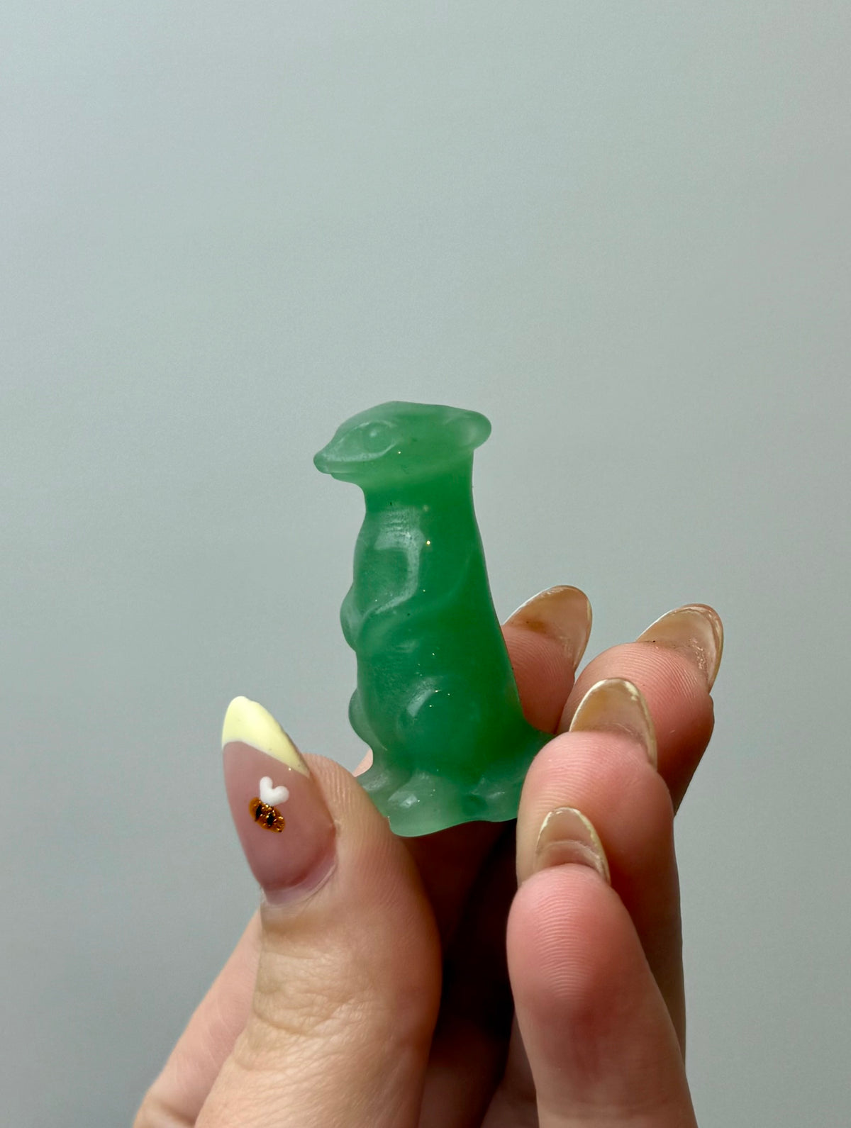 Green aventurine meerkat carving