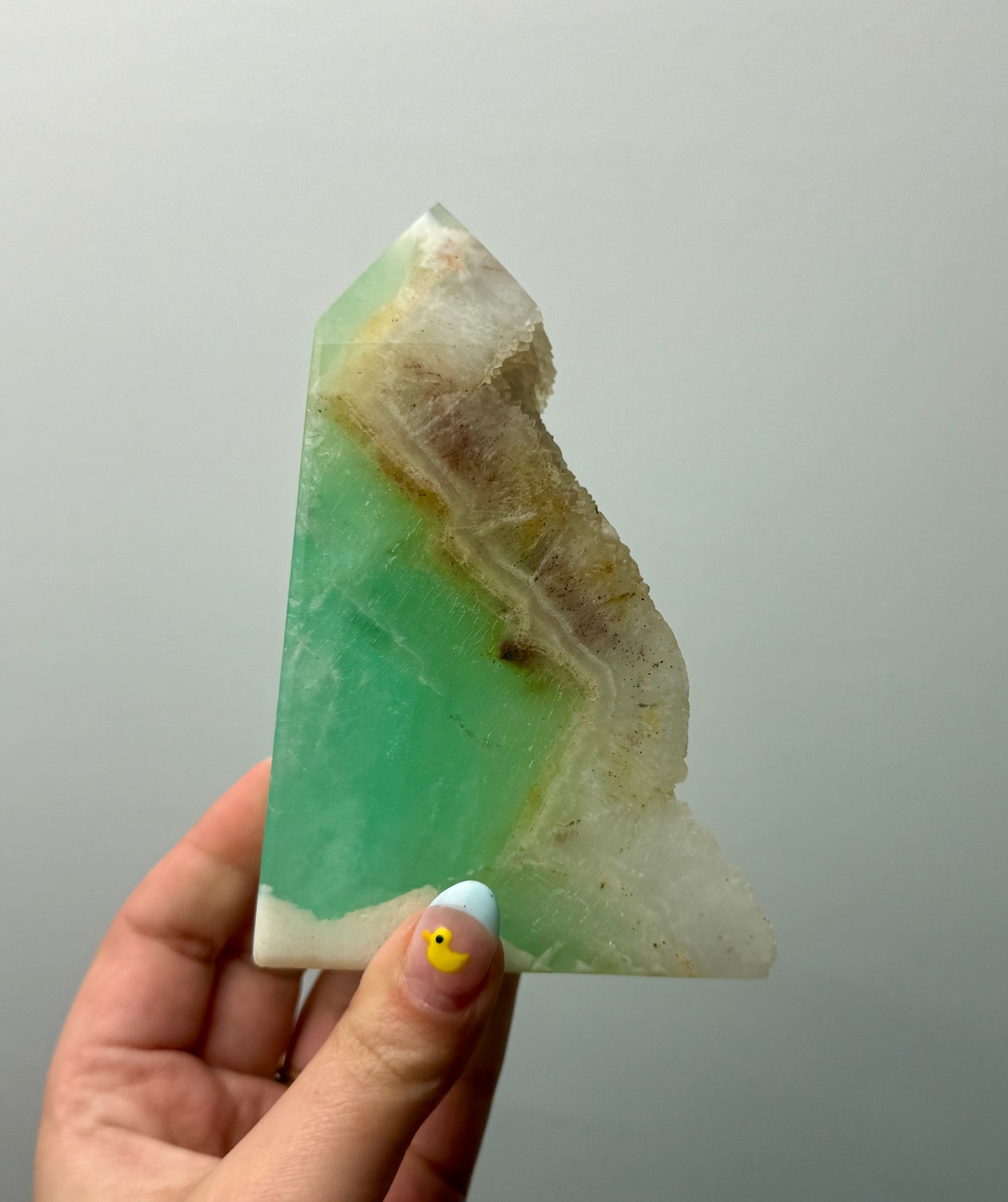 Half raw fluorite tower