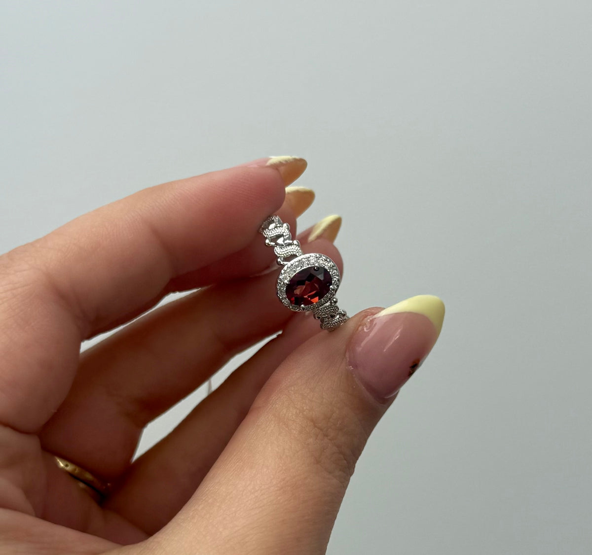 Garnet adjustable ring