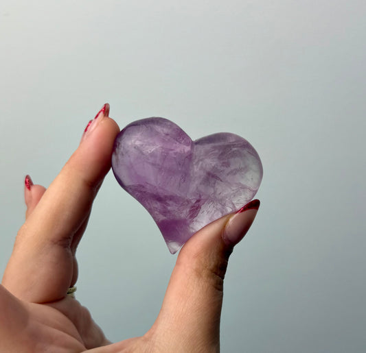 Fluorite heart carving