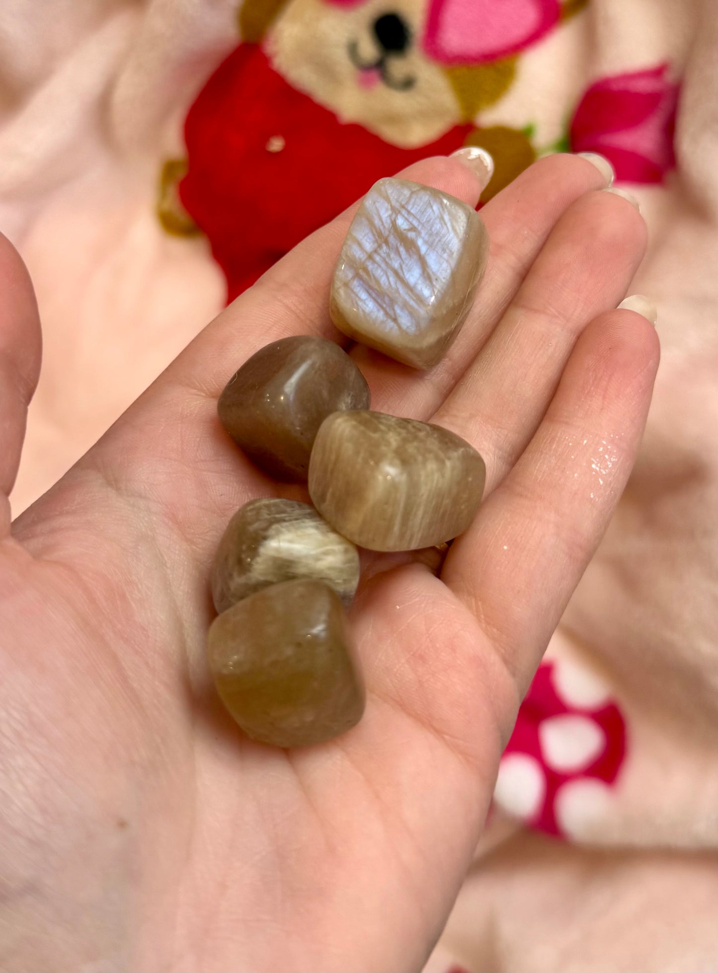 Blue moonstone tumbles