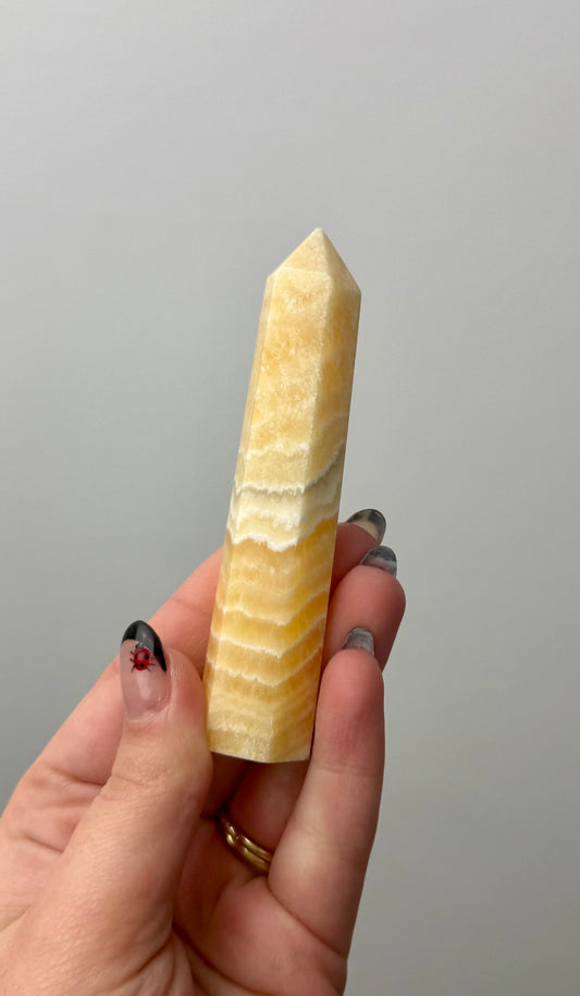 Orange calcite tower