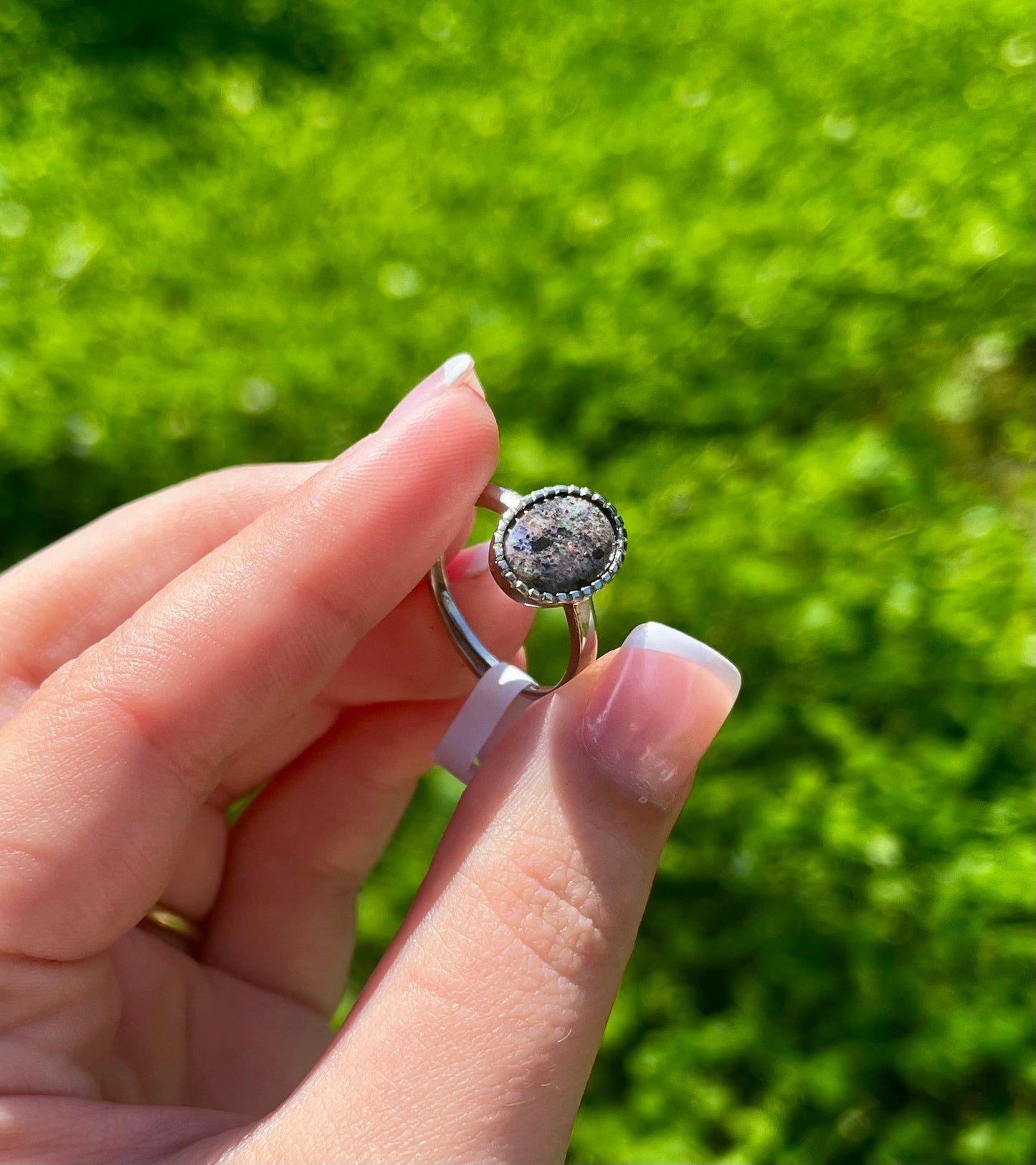 Boulder opal ring