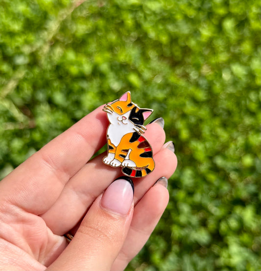 Cat enamel pin