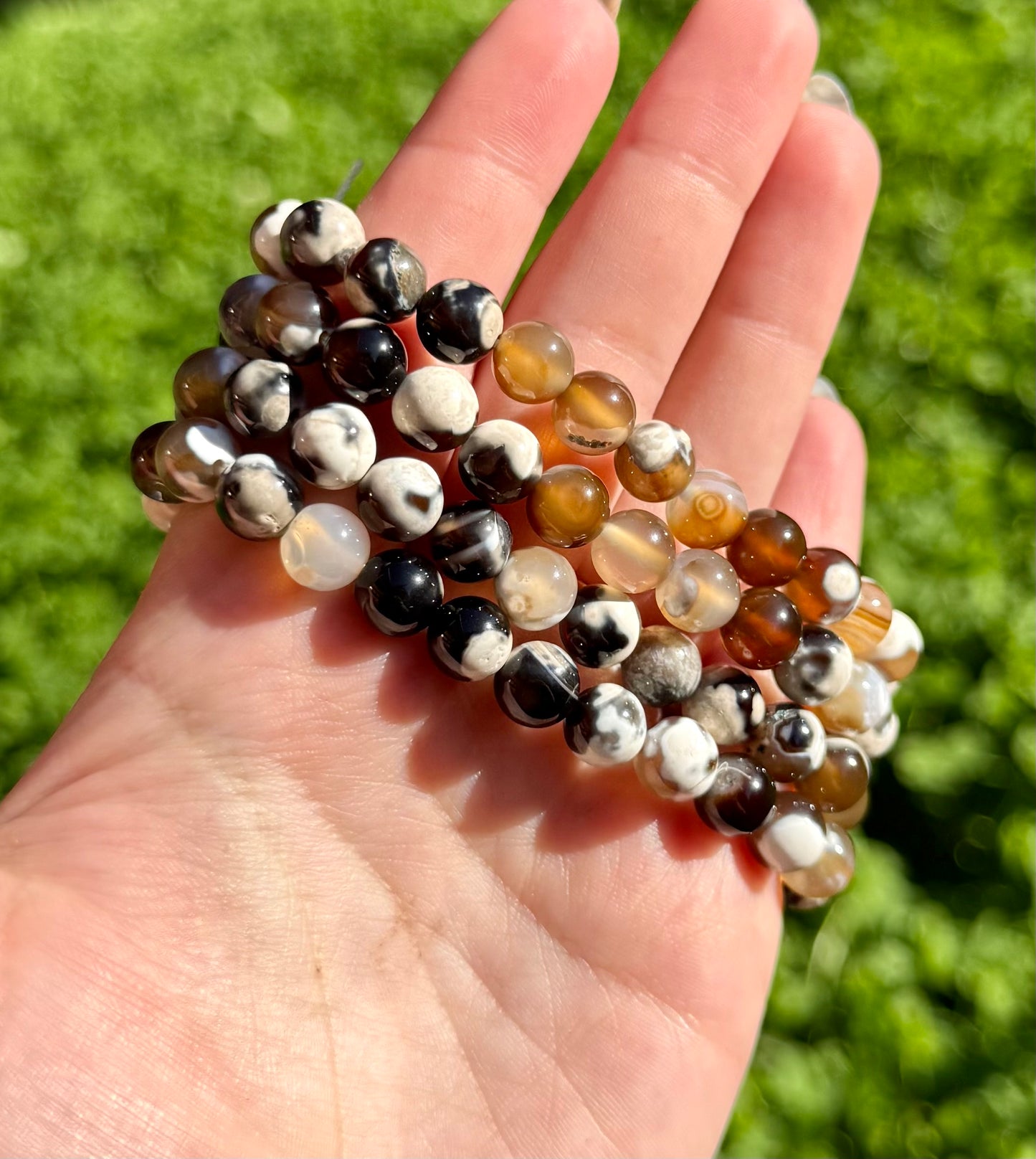 Brown orca agate bracelets