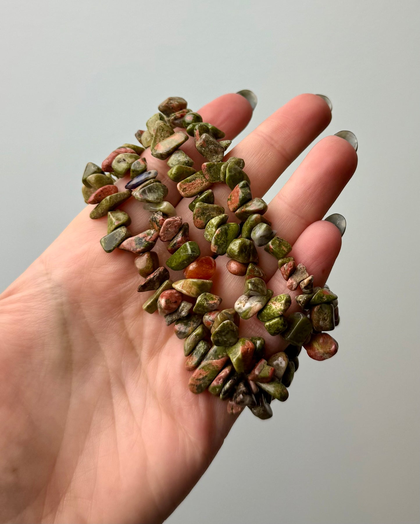 Unakite chip bracelets
