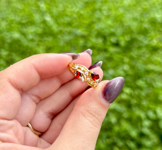 Garnet adjustable ring
