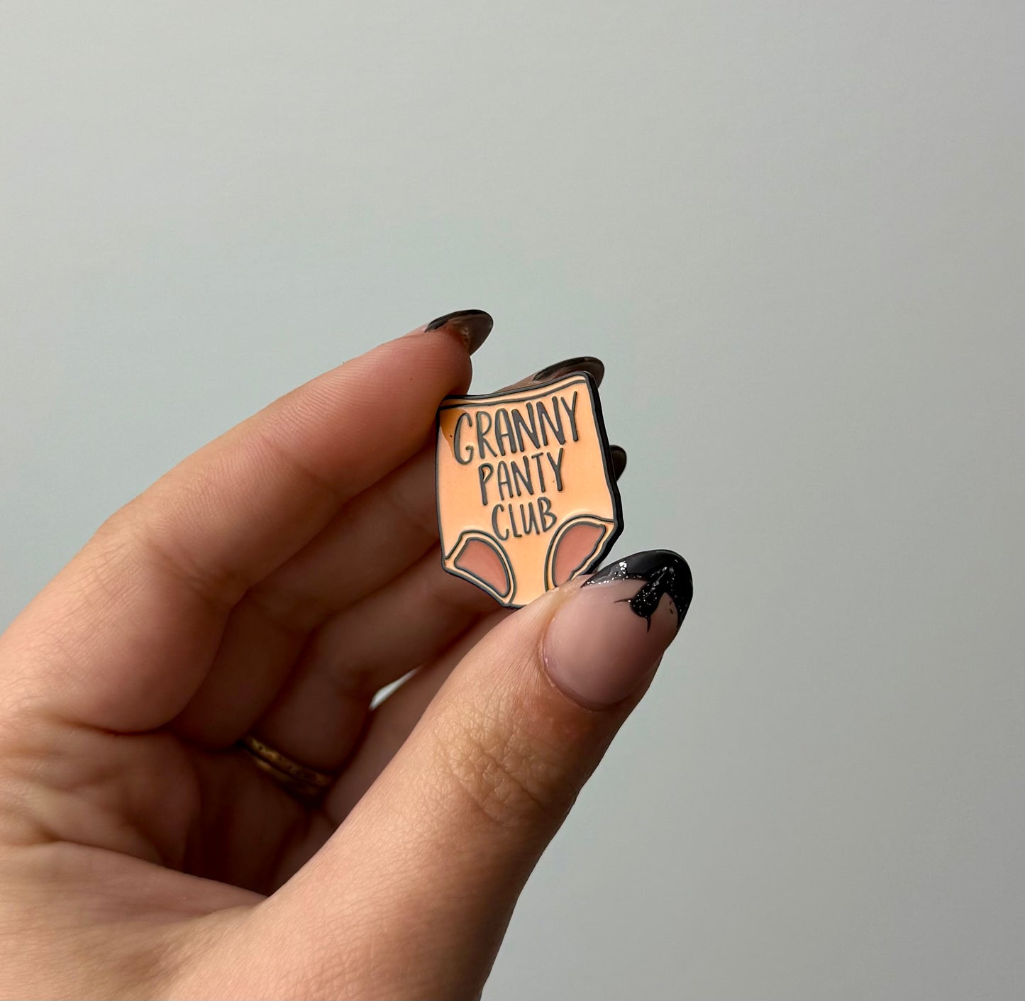 Granny panty enamel pin