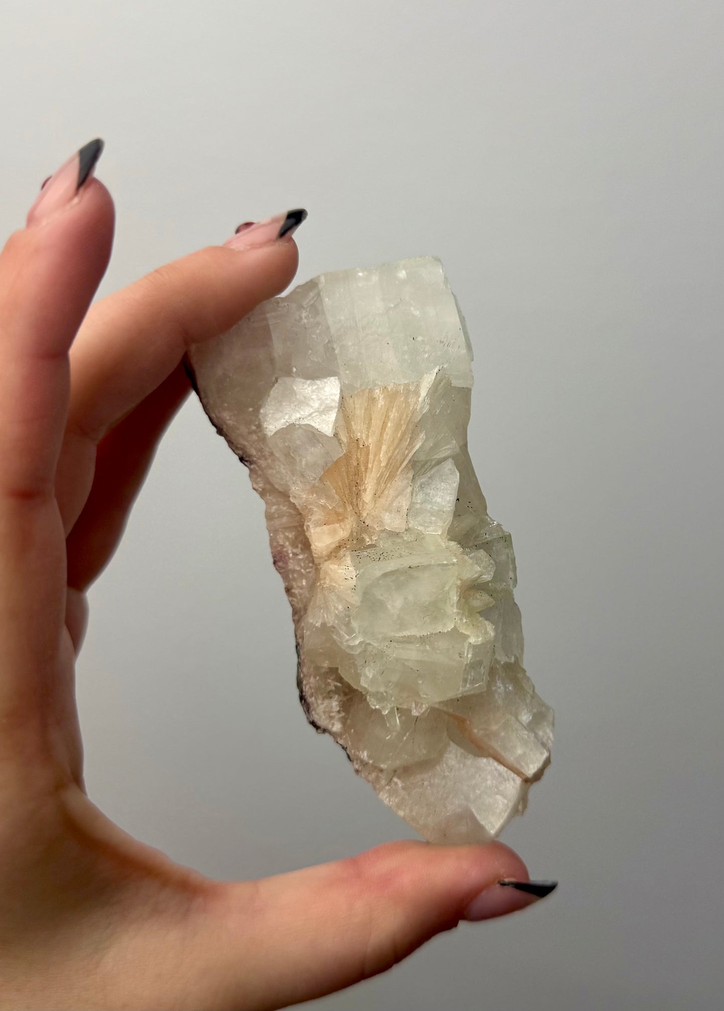 Apophyllite peach stilbite specimen