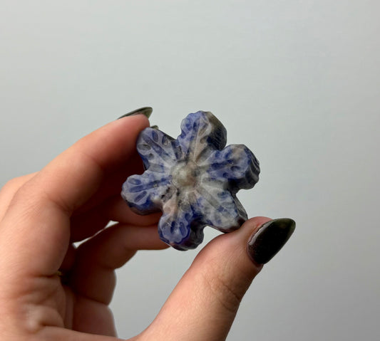 Sodalite snowflake carving