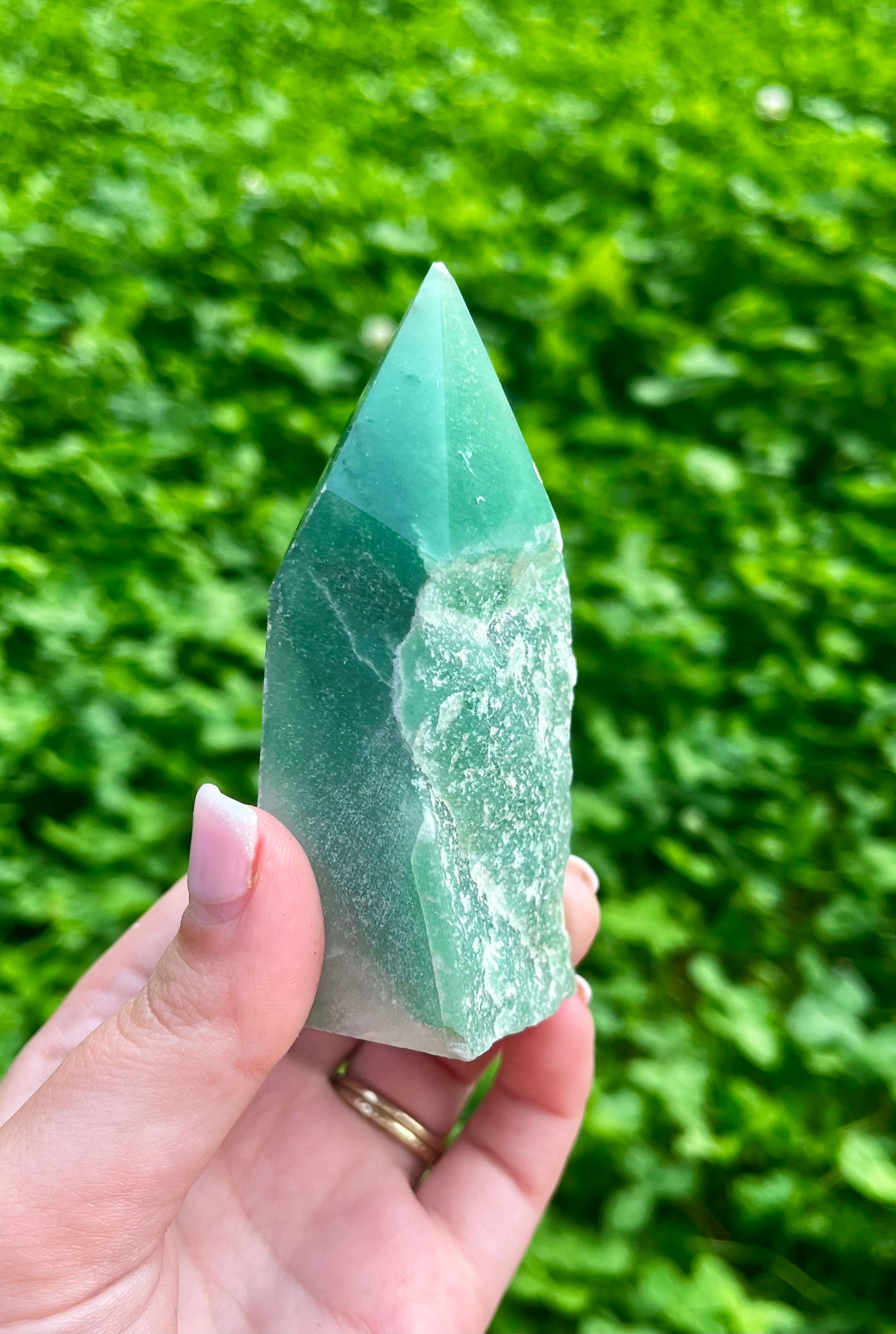 Green aventurine half raws