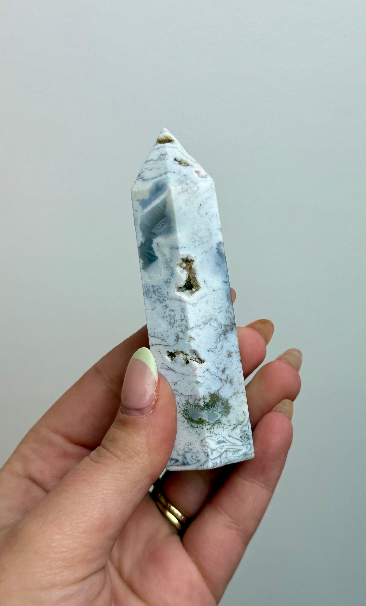 Pastel moss agate tower
