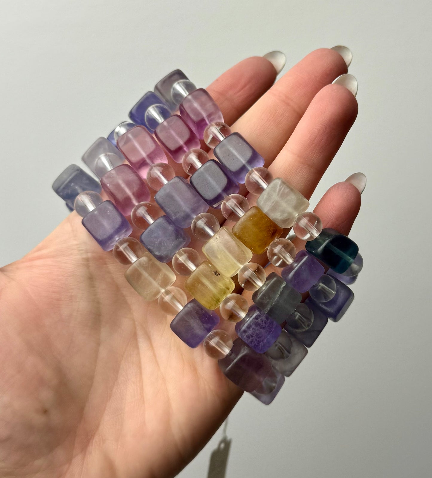 Cube fluorite bracelets