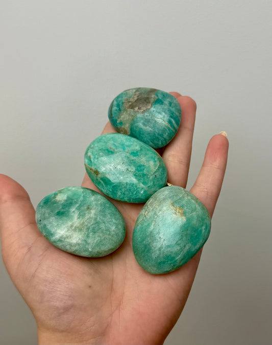 Amazonite palm stones