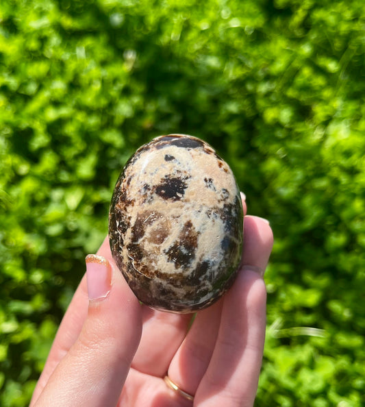 Chocolate opal palm stone