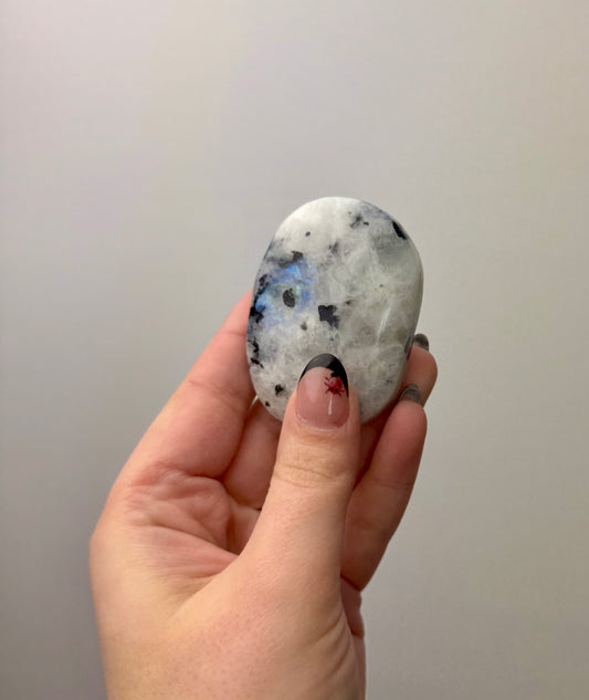 Rainbow moonstone palm stone