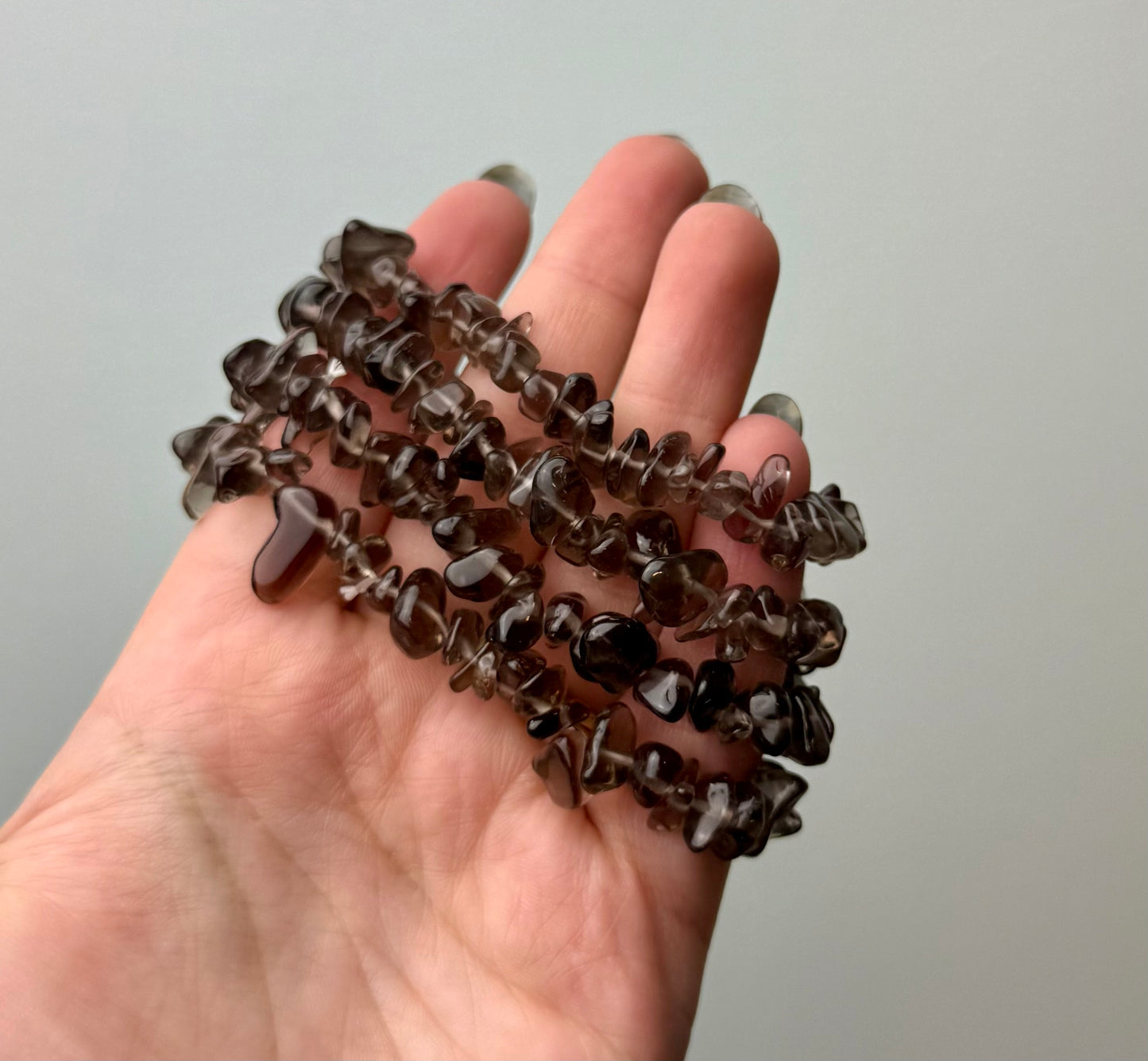 Smoky Quartz chip bracelets