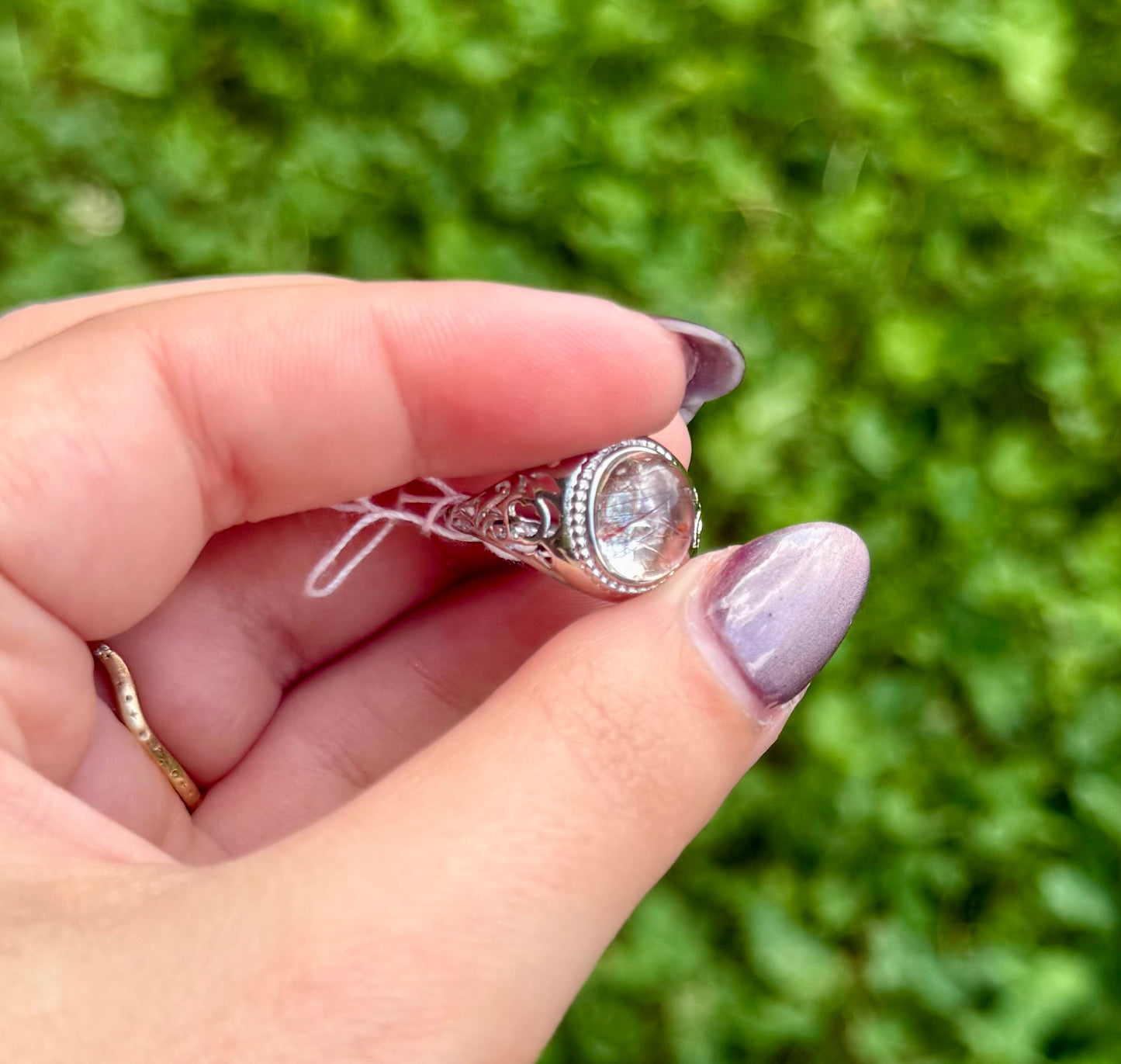 Rutile Quartz adjustable ring