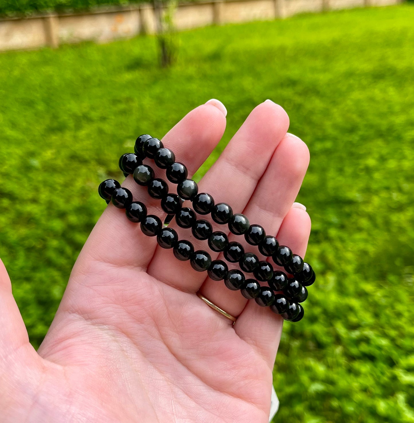 Rainbow obsidian bracelets