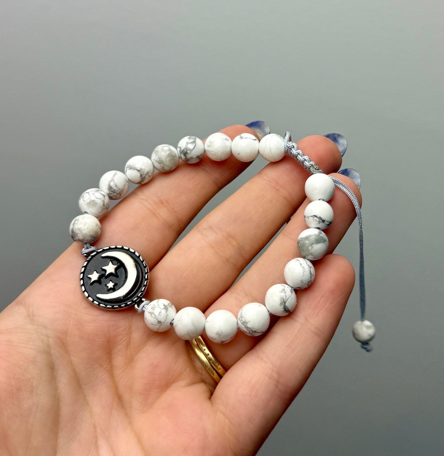 Moon howlite adjustable bracelet thrifted find