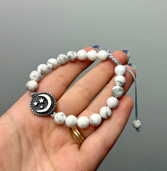 Moon howlite adjustable bracelet thrifted find