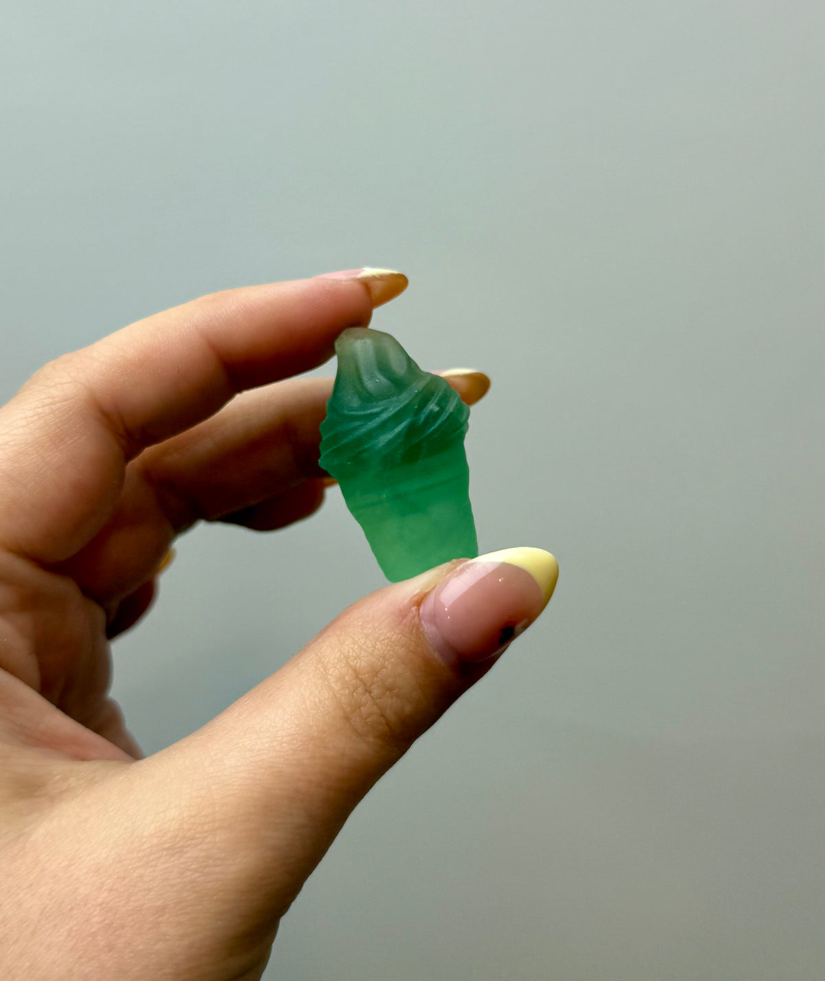 Fluorite ice cream cone carving