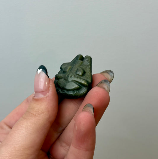 Gold sheen obsidian millennium falcon carving ￼