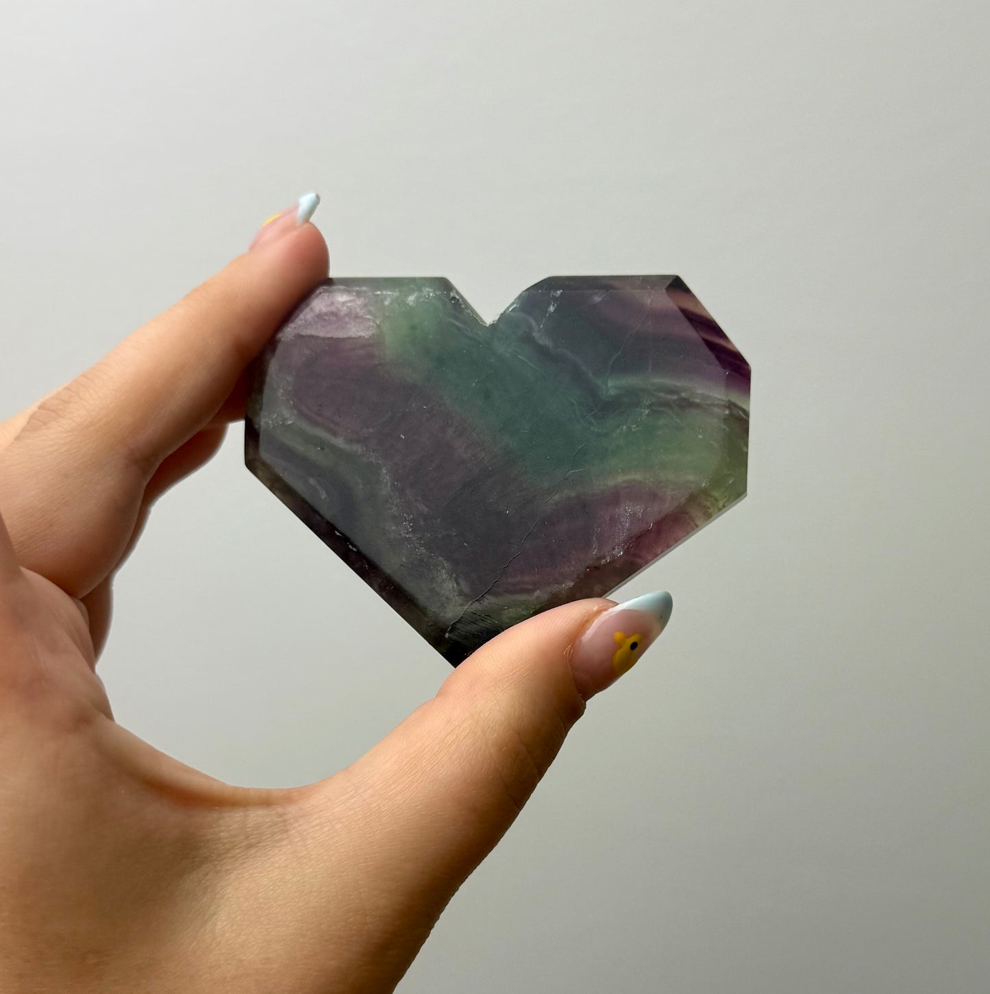 Fluorite heart carving