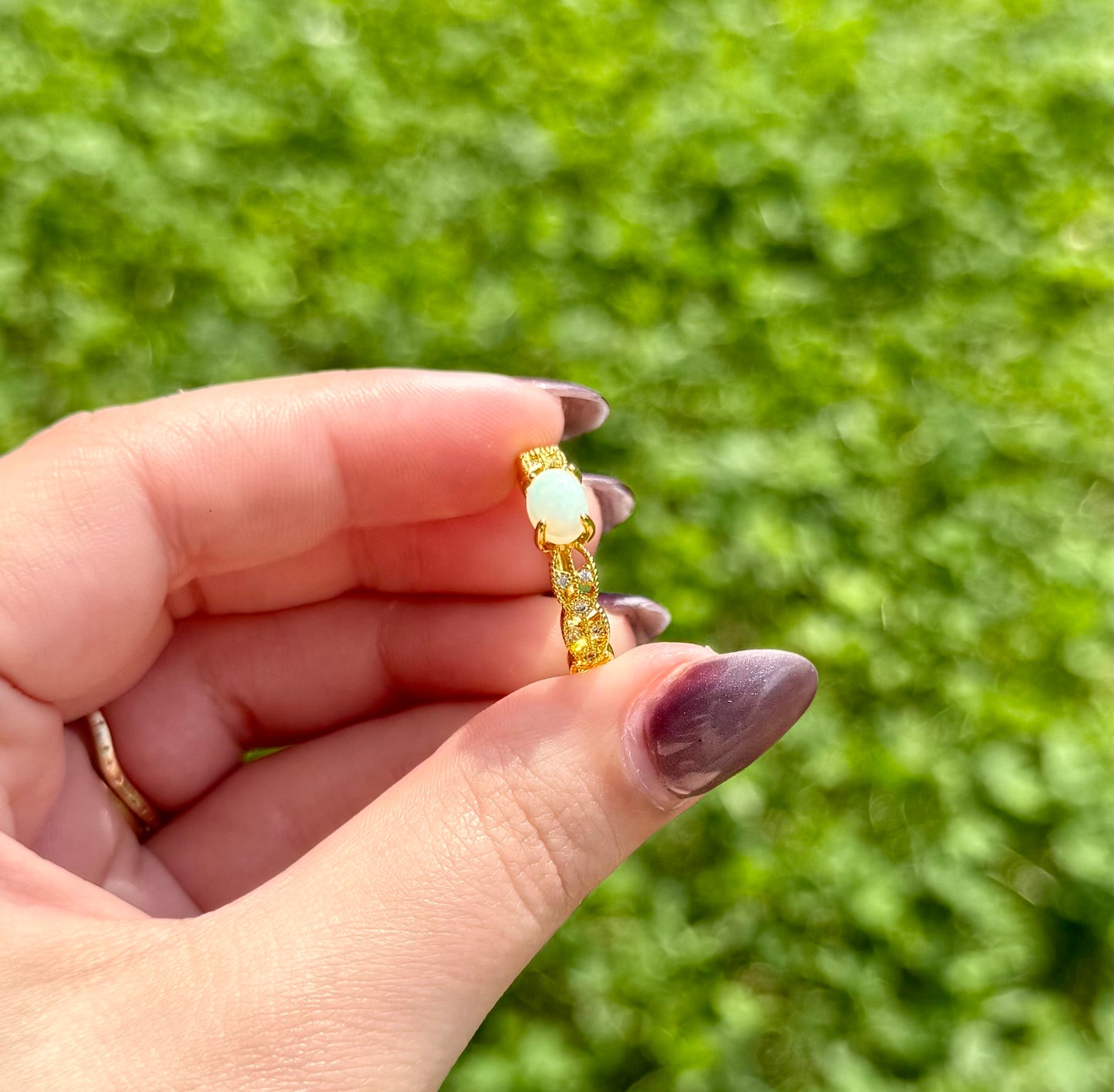 Opal adjustable rings