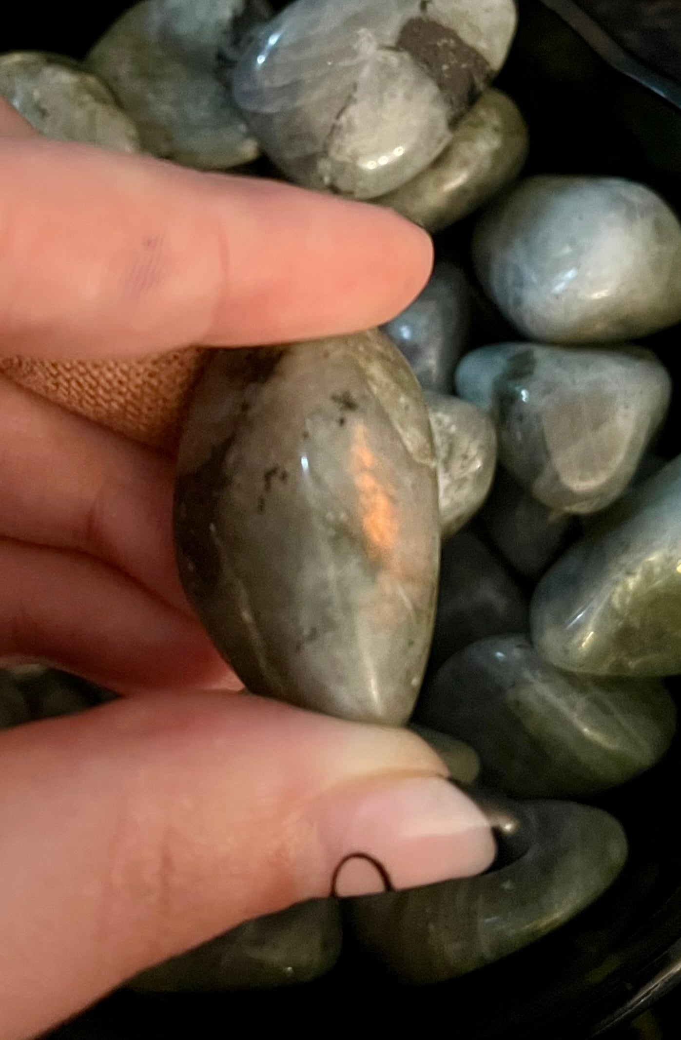 Labradorite tumbles