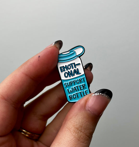 Water bottle enamel pin