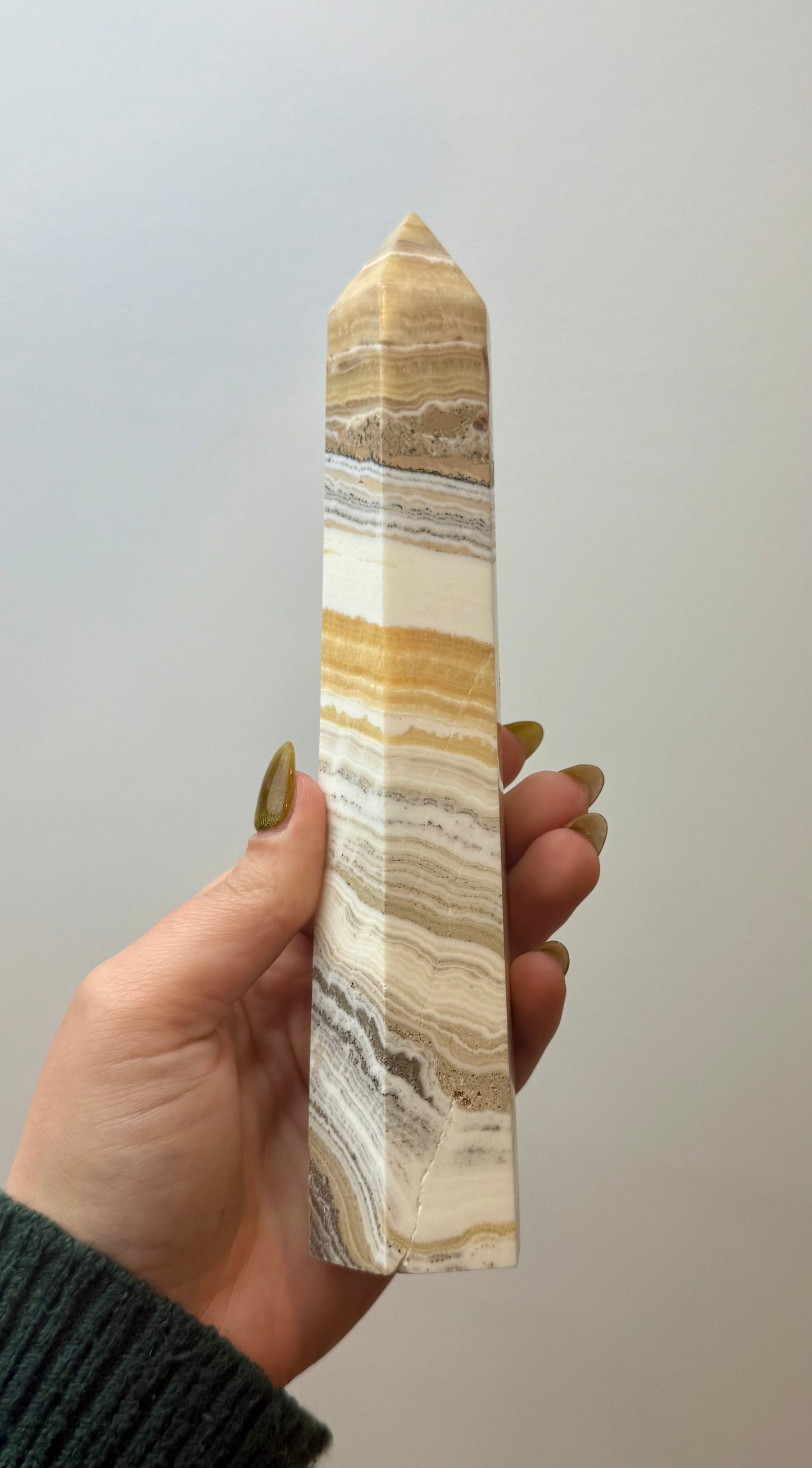 Dendritic orange calcite tower