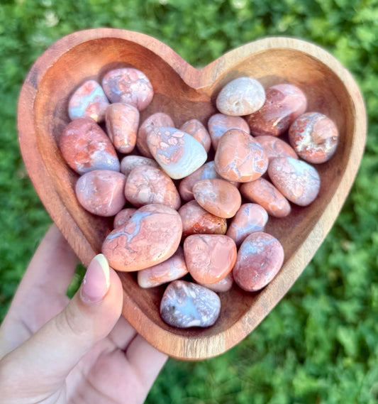 Pink cotton candy agate tumbles
