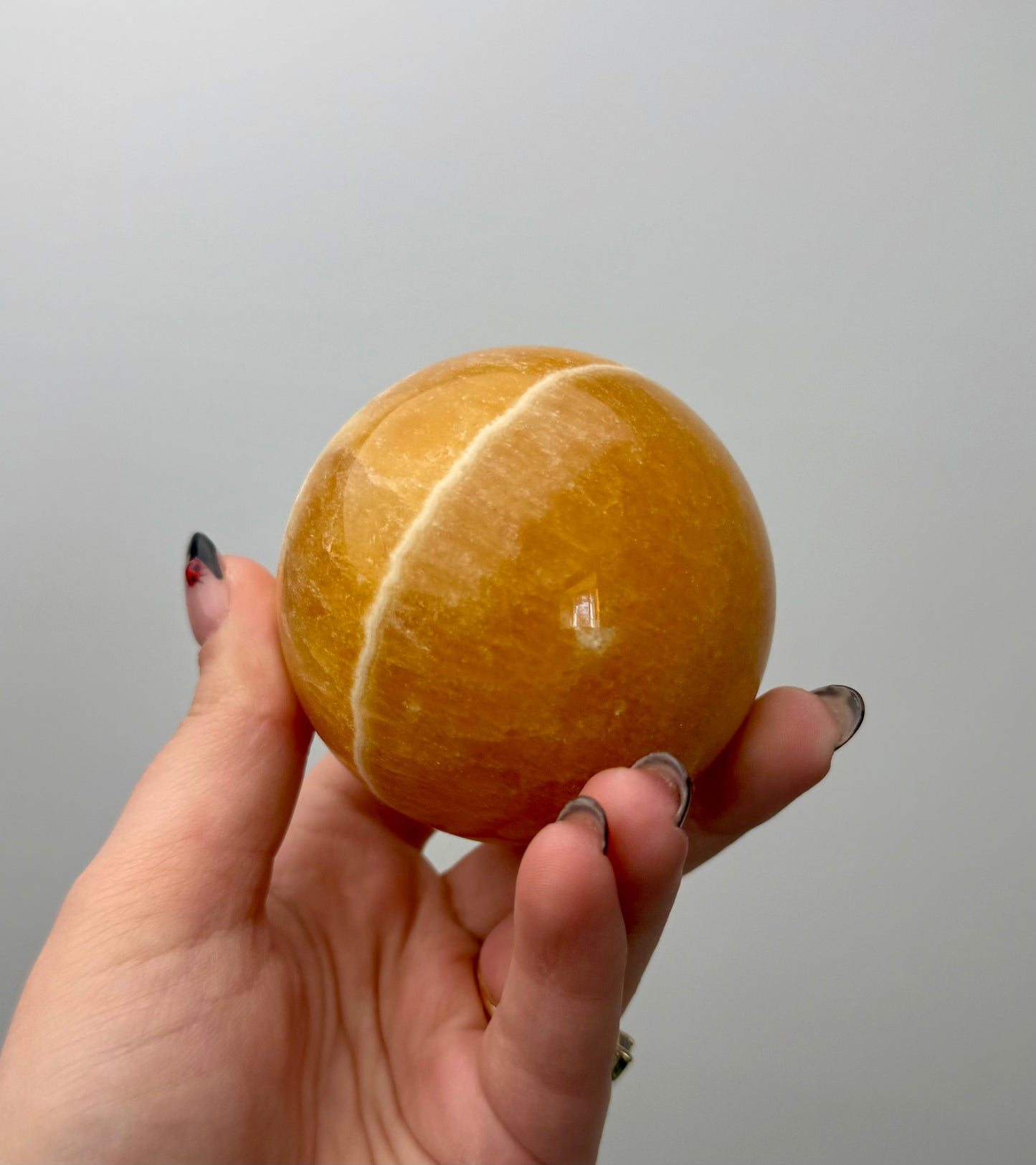 Orange calcite sphere