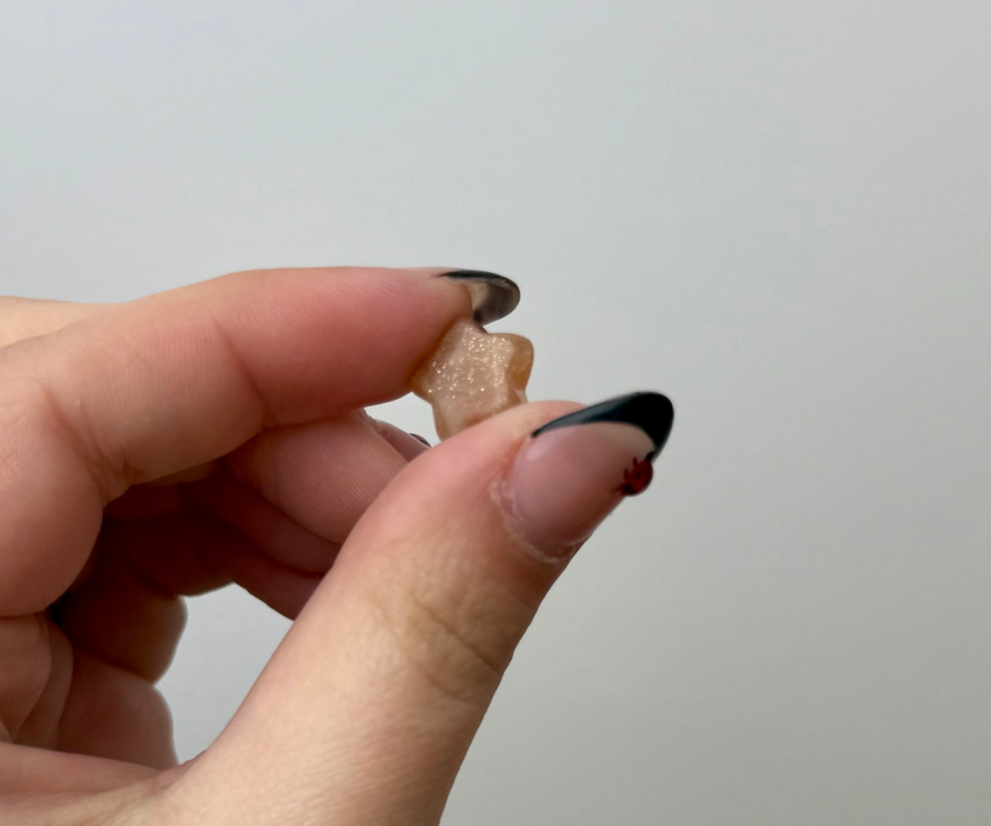 Peach moonstone sunstone mini star carvings