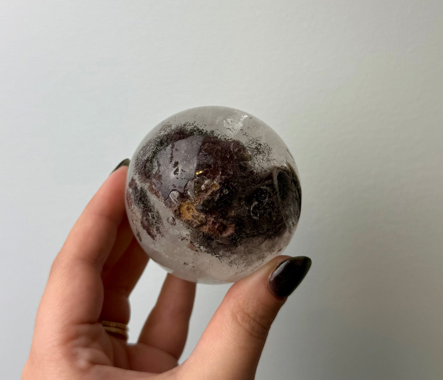 Imperfect garden quartz sphere