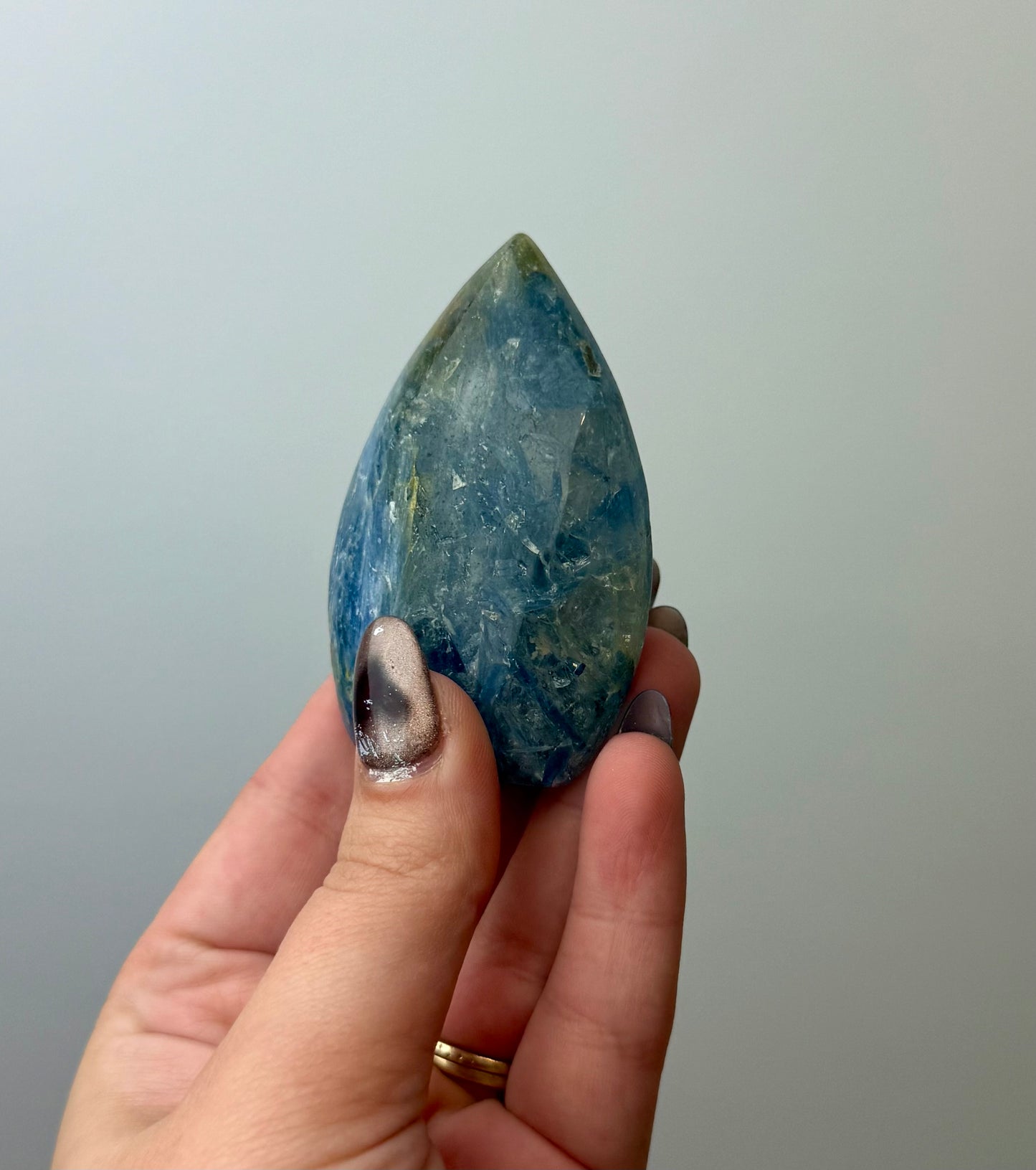 Blue kyanite tear freeform