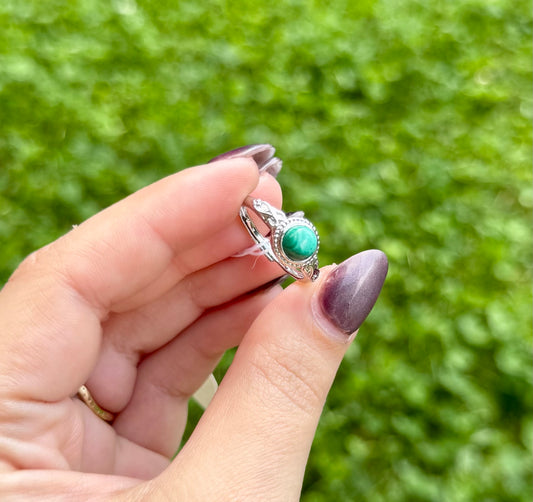 Malachite adjustable ring
