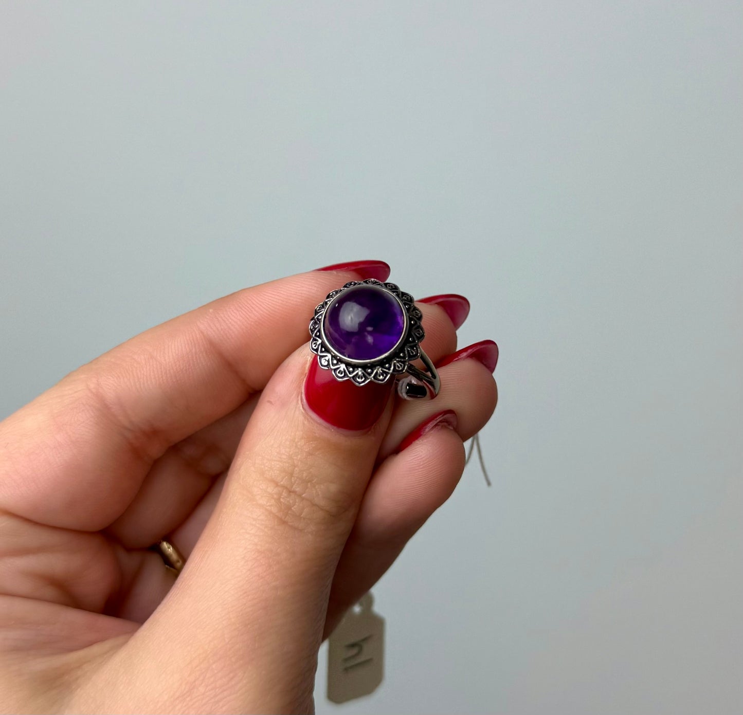 Amethyst adjustable ring