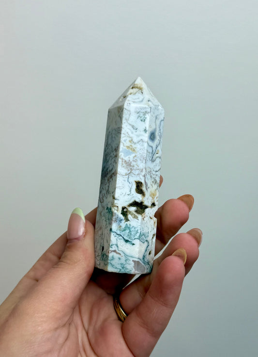 Pastel moss agate tower