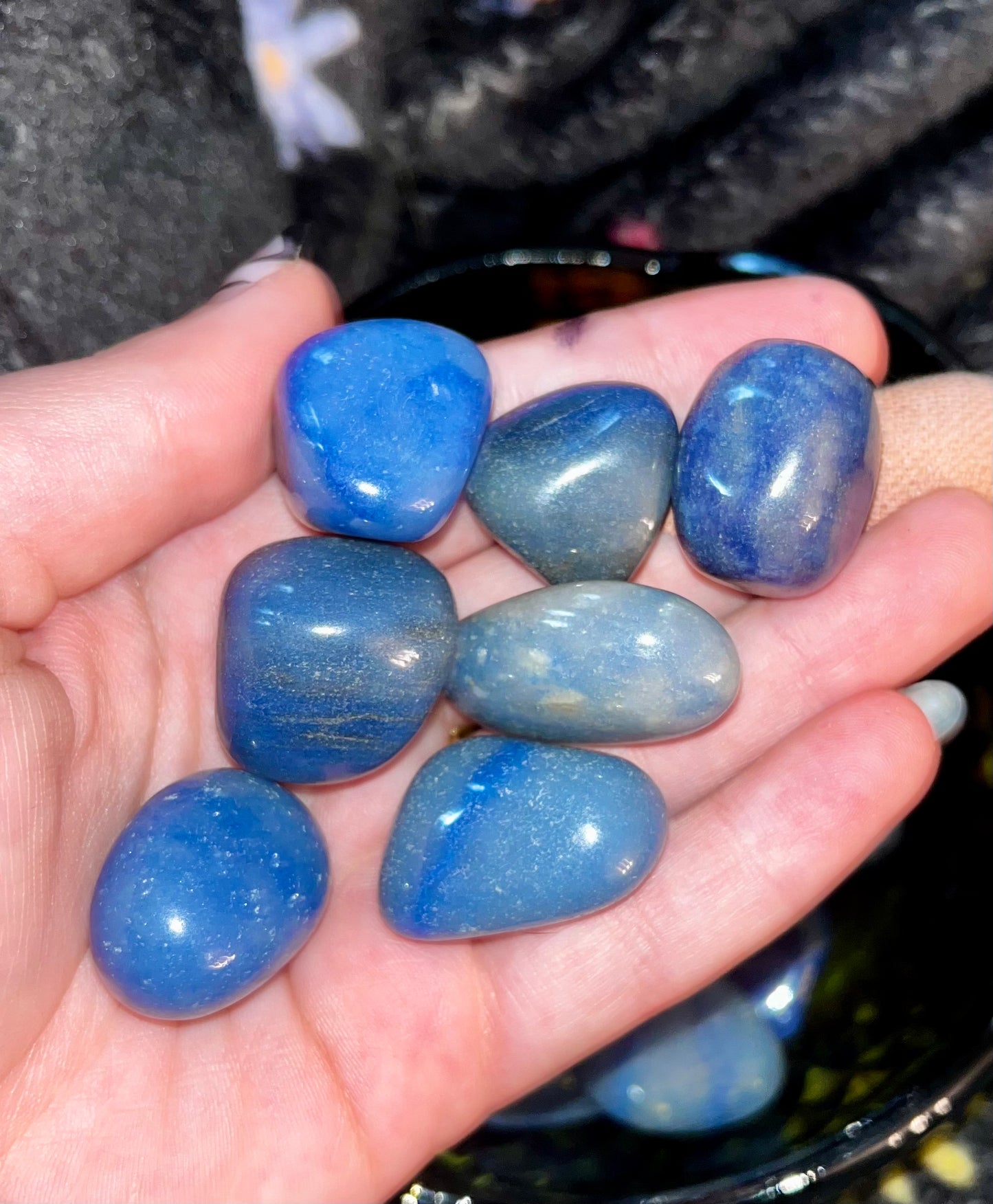 Blue aventurine tumbles