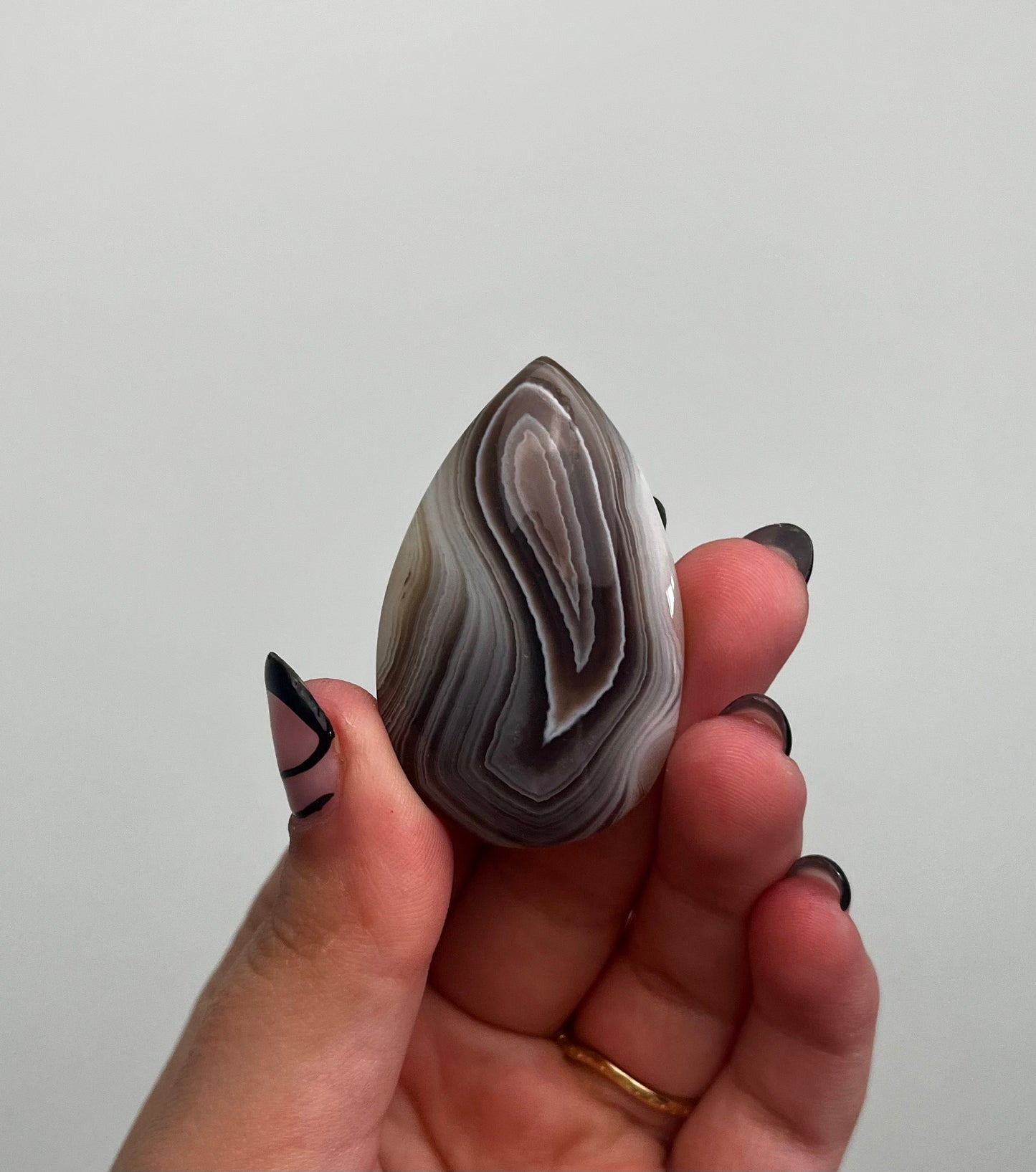 Botswana agate teardrop carving