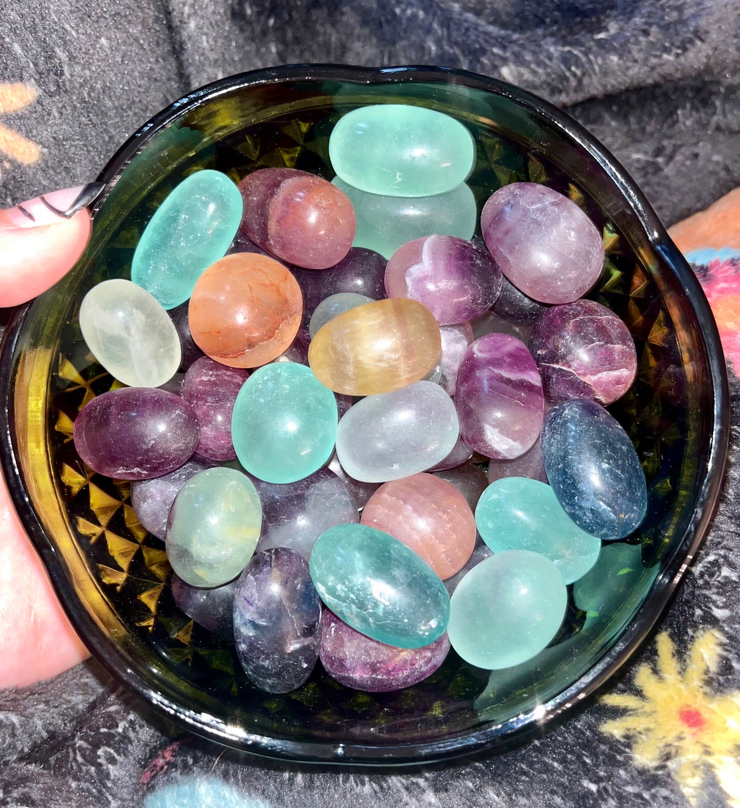 Fluorite tumbles