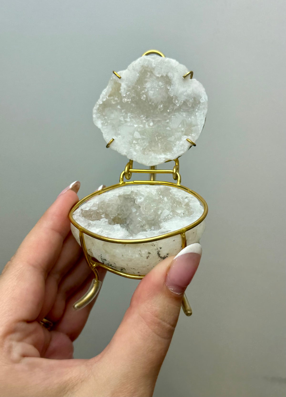Quartz geode jewelry box